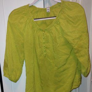 Old Navy bohemian yellow/green blouse medium